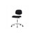 basic clean room vinyl desk height chair with chrome base, chrome casters, navy