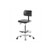 basic polyurethane, high bench height chair with chrome base, chrome foot ring, glides
