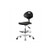 industrial basic clean room polyurethane medium bench height chair with chrome base, no arms, chrome foot ring, chrome casters