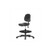 polyurethane medium bench height chair, medium back, with black nylon base, with tilt, no arms, chrome foot ring, glides