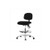 esd fabric high bench height chair with chrome base, chrome foot ring, with tilt, no arms, esd casters, black (c08-0383-436)