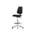 fabric high bench height chair with medium back, chrome base, no tilt, adjustable arms, chrome foot ring, chrome casters, black (c08-0384-238)