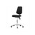 esd fabric medium bench height chair with medium back, chrome base, no tilt, no arms, chrome foot ring, esd casters, black (c08-0384-387)