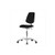 basic esd/cleanroom vinyl desk height chair with medium back, chrome base, esd casters, blue