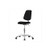 basic esd/cleanroom vinyl medium bench height chair with medium back, chrome base, chrome foot ring, esd casters, black (c08-0384-463)