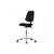 esd vinyl medium bench height chair with medium back, chrome base, no tilt, adjustable arms, chrome foot ring, esd casters, black (c08-0384-571)