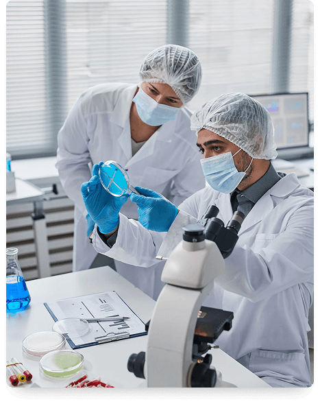 Lab scientists working together