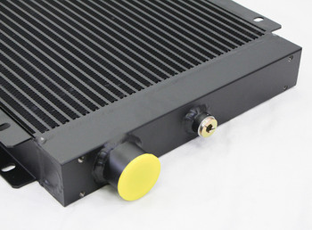 Mobile Hydraulic Oil Cooler, 0-120 GPM, 50HP, with 14" Dual 24V Fans With or Without Bypass