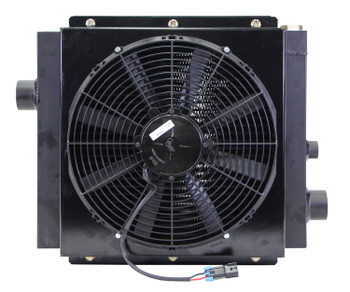 Mobile Hydraulic Oil Cooler 14" Fan & Shroud  Model DC-20 (12 Volt w/OC-63) With or Without Bypass Valve