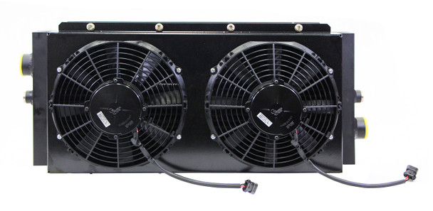 Mobile Hydraulic Oil Cooler, 0-80 GPM, 30HP, with 10" Dual 12V Fans With or Without Bypass