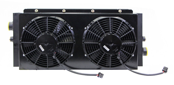 Mobile Hydraulic Oil Cooler, 0-80 GPM, 30HP, with 10" Dual 24V Fans With or Without Bypass