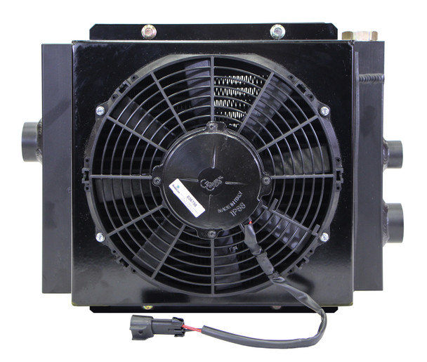 Mobile Hydraulic Oil Cooler 10" Fan & Shroud  Model DC-12  (12 Volt w/ OC-62)  With or Without Bypass