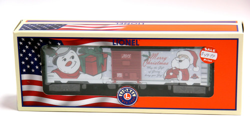 Collectible 2015 Holiday box car with sliding doors and diecast sprung trucks.