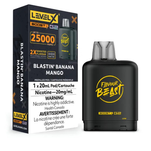 Level X Boost G2 25K Blastin Banana Mango 20mg replacement pod vape Windsor Canada Ontario