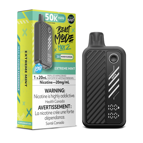 Beast Mode Max 2 50K Extreme Mint 20mg disposable vape available at Ace Vapes Windsor Ontario