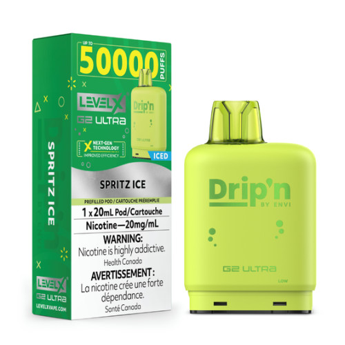 Dripn Level X 5000 Spritz Ice 20mg replacement pod vape Windsor Canada Ontario