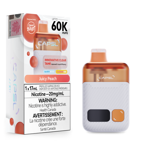 Capsl 60K Juicy Peach disposable vape Ontario Canada