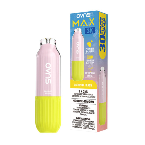 OVNS Max 3K Coconut Peach disposable vape Ontario Canada