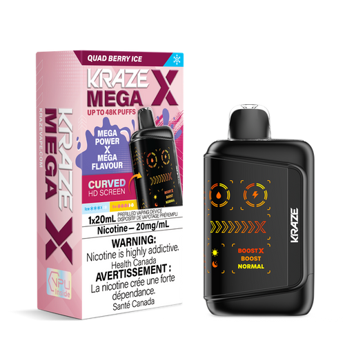 Kraze Mega X 48K Quad Berry Ice disposable vape Ontario Canada