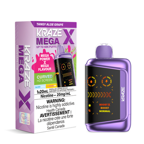 Kraze Mega X 48K Tangy Aloe Grape disposable vape Ontario Canada