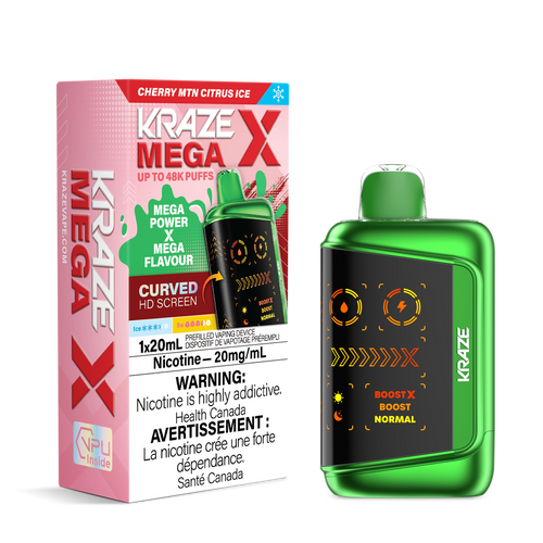 Kraze Mega X 48K Cherry MTN Citrus Ice disposable vape Ontario Canada