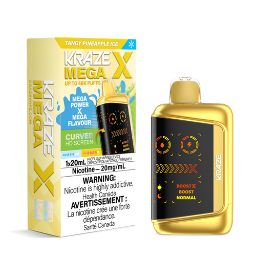 Kraze Mega X 48K Tangy Pineapple Ice disposable vape Ontario Canada