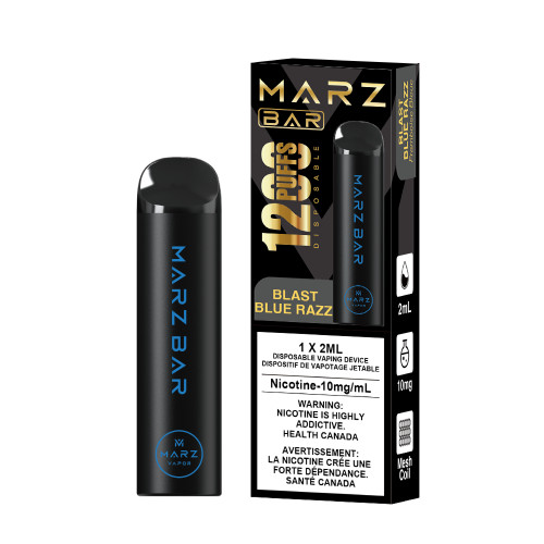 Marz Bar 1200 Blast Blue Razz 10mg disposable vape Canada Windsor