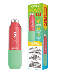 OVNS Max 3K Watermelon Savage Patch 20mg disposable vape sweet sour watermelon candy flavour Windsor Ontario