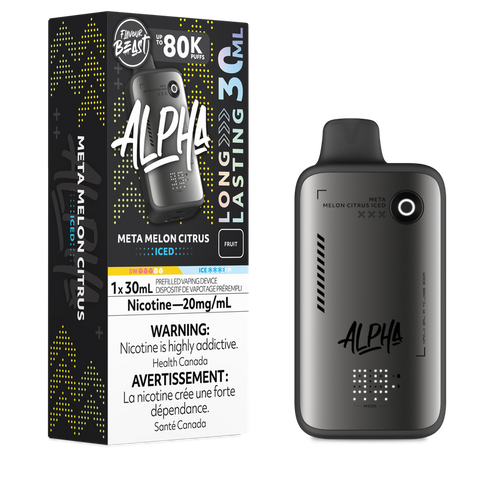 Flavour Beast Alpha 80K Meta Melon Citrus Ice disposable vape available at Ace Vapes Windsor Ontario