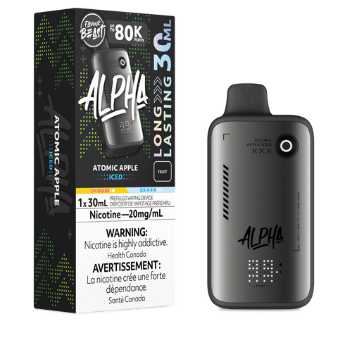 Flavour Beast Alpha 80K Atomic Apple Ice disposable vape available at Ace Vapes Windsor Ontario
