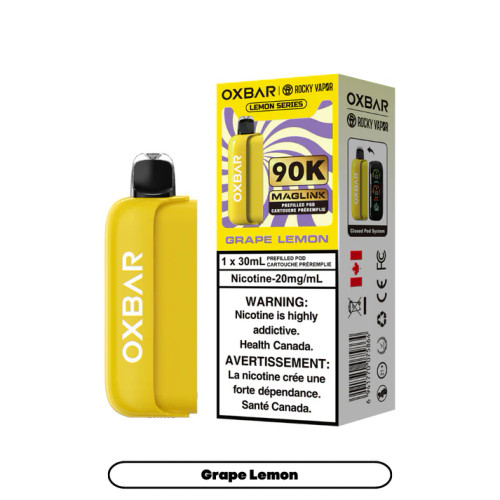 Oxbar Maglink 90K Pods Grape Lemon replacement pod available at Ace Vapes Windsor Ontario