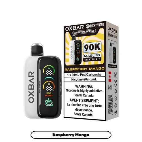 Oxbar Maglink 90K Starter Kit Raspberry Mango available at Ace Vapes in Windsor, Ontario, Canada.