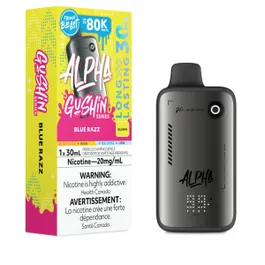 Flavour Beast Alpha 80K Gushin Blue Razz disposable vape available at Ace Vapes in Windsor, Ontario, Canada.