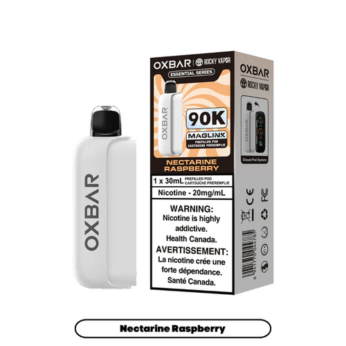 Oxbar Maglink 90K Pods Nectarine Raspberry replacement pod available at Ace Vapes in Windsor, Ontario, Canada.