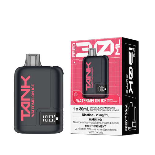Feed Tank 120K Watermelon Ice disposable vape available at Ace Vapes Windsor