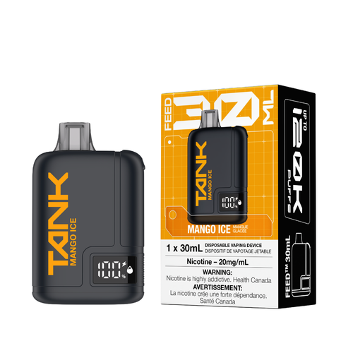 Feed Tank 120K Mango Ice disposable vape available at Ace Vapes Windsor