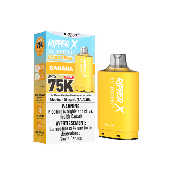 Ripper X 75K Banana disposable vape available in Windsor at Ace Vapes