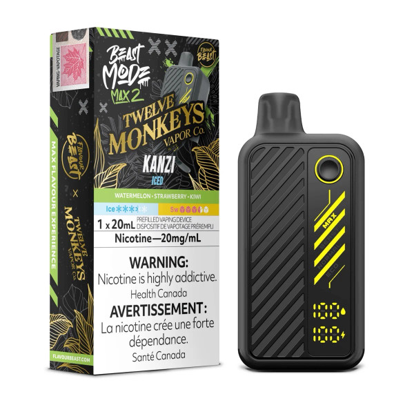 Beast Mode Max 2 50K Kanzi Iced 20mg disposable vape available at Ace Vapes Windsor Ontario