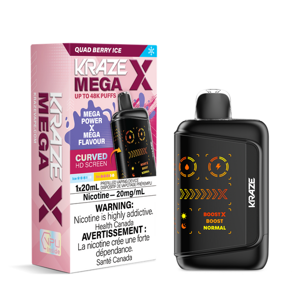 Kraze Mega X 48K Quad Berry Ice disposable vape Ontario Canada