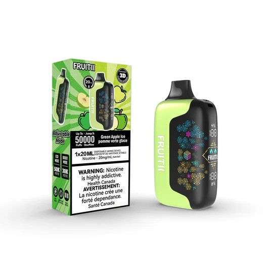 Fruitii 50K Green Apple Ice 20mg disposable vape Ontario Canada