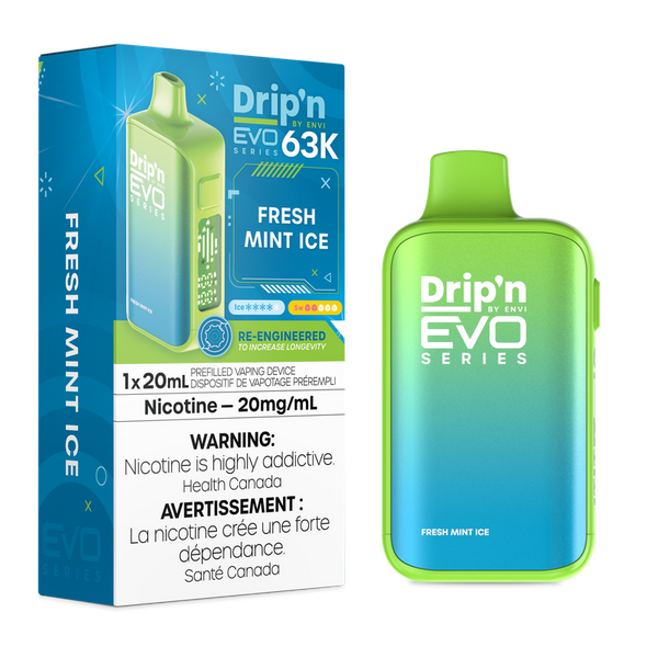 Dripn Evo 63K Fresh Mint Ice disposable vape Ontario Canada