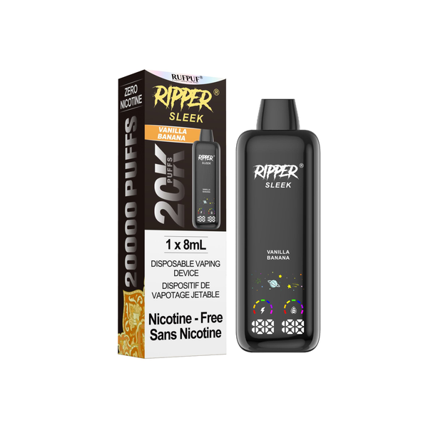 Ripper Sleek 20K Vanilla Banana zero nicotine disposable vape Canada Windsor