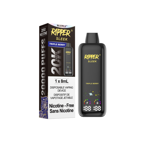 Ripper Sleek 20K Triple Berry zero nicotine disposable vape Canada Windsor