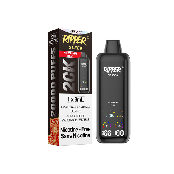 Ripper Sleek 20K Hawaiian Red disposable vape available in Windsor at Ace Vapes