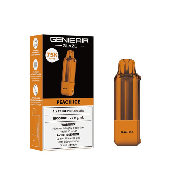 Genie Air Glaze 75K Pod Peach Ice prefilled vape pod Ontario Canada