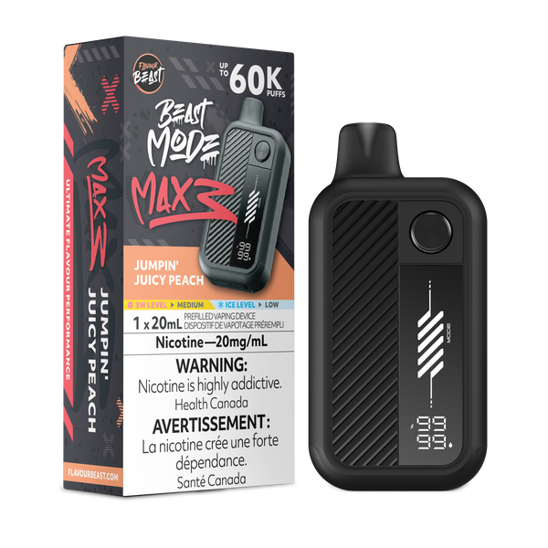 Beast Mode Max 3 60K Jumpin Juicy Peach disposable vape Ontario Canada