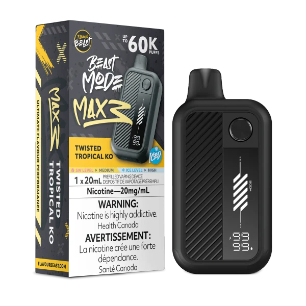 Beast Mode Max 3 60K Twisted Tropical Ko disposable vape available at Ace Vapes in Windsor, Ontario, Canada.