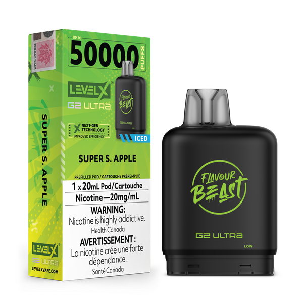 Level X G2 Ultra Super S. Apple replacement pod compatible with Level X G2 battery at Ace Vapes in Windsor, Ontario, Canada.