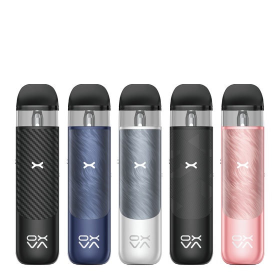 OXVA NeXLIM Go Open Pod Kit 2mL 1800mAh in Silky Black, Rose Pink, Starry Blue, Space Grey and Black Warrior at Ace Vapes.