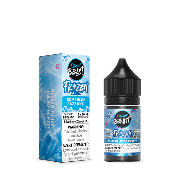 Flavour Beast Frozen Bomb Blue Razz Iced 30mL e-liquid in Windsor Ontario Canada